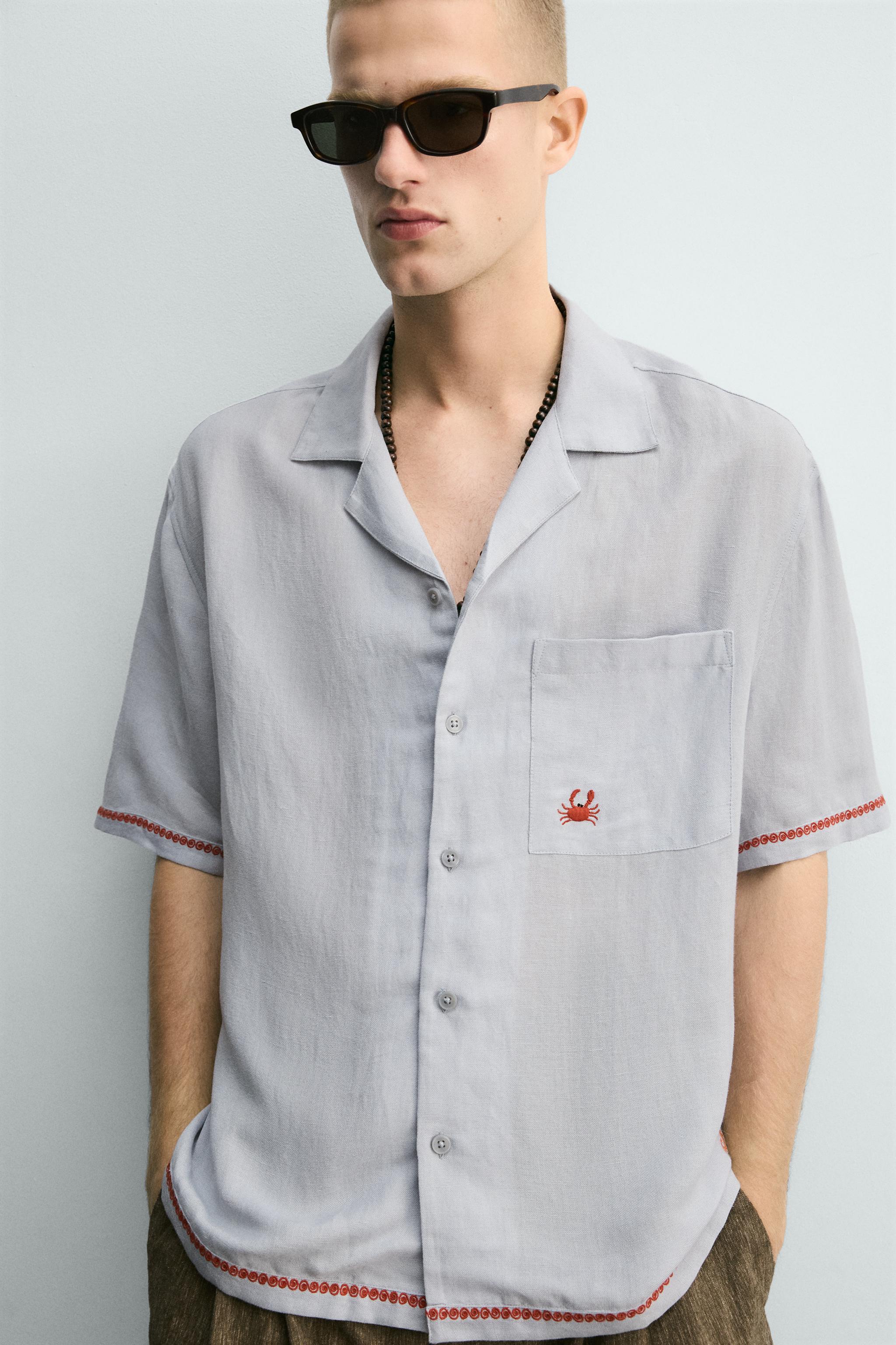 CONTRAST EMBROIDERED VISCOSE